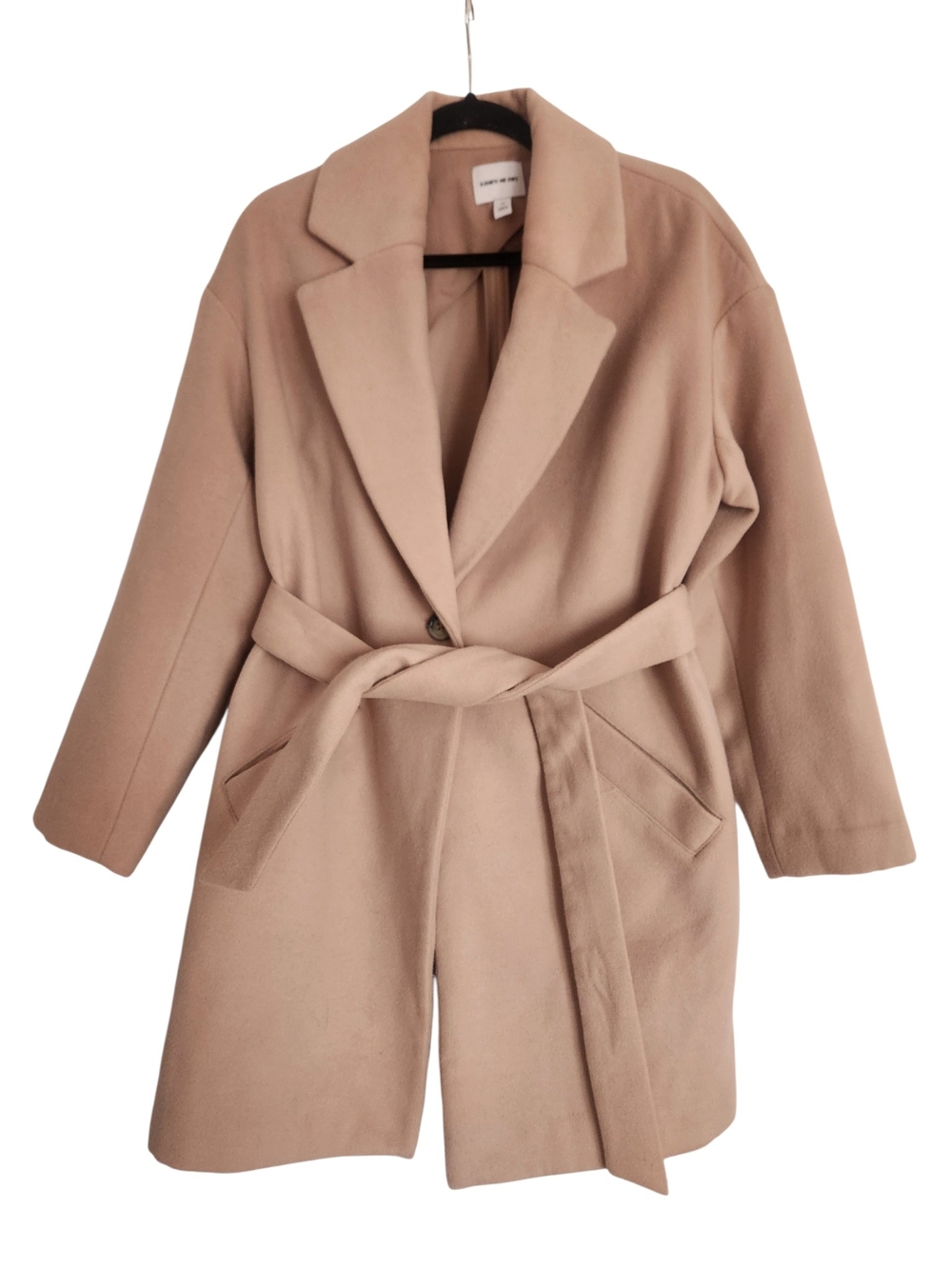 Elizabeth and James Women's Midi One-Button Wrap Trench Coat Size M
